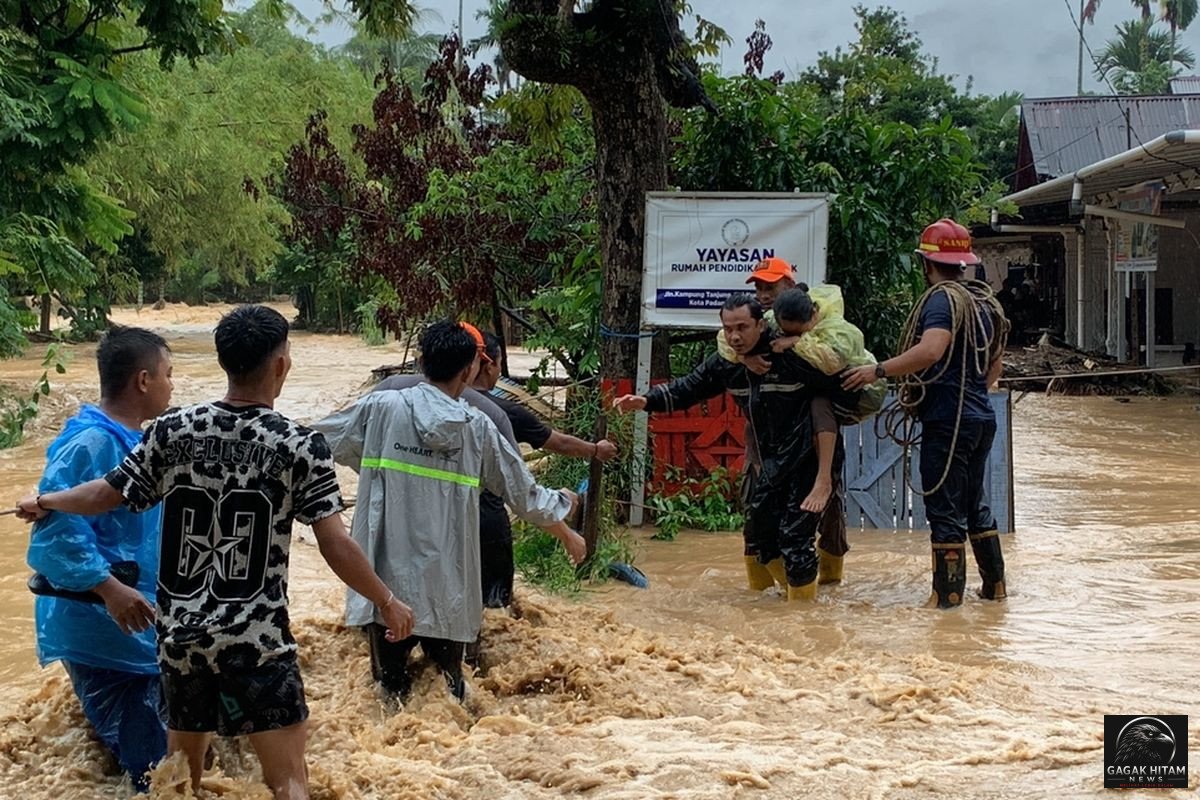 Banjir Bandang Terjang Kota Padang, Tim SAR Gabungan Evakuasi Puluhan Warga