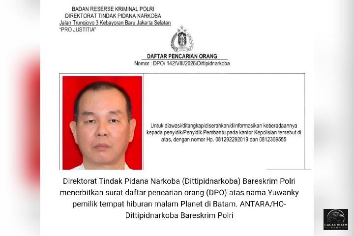 Pemilik HH Club Planet 3.0 Batam Jadi Tersangka Bandar Narkoba, Diburu Bareskrim dan Interpol